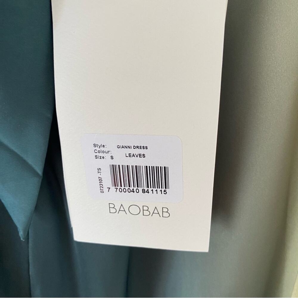 Baobob NWTs Gianni Leaves Strapless Maxi Dress size small Green Yellow Flawed - Picture 8 of 10